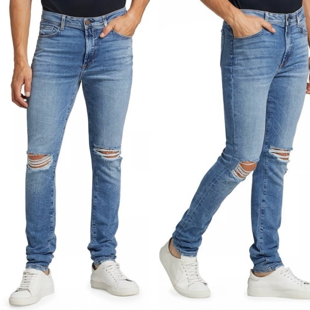 Monfrère Greyson Jeans In Distressed Sicily Style 1026D21
